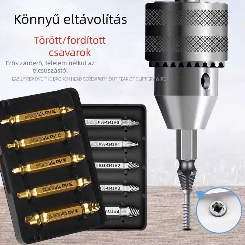 Univerzális csavar-kinyitó és menet eszköz: törött menet eltávolítása, menetvágó és menet eltávolító (Brand: Unique)