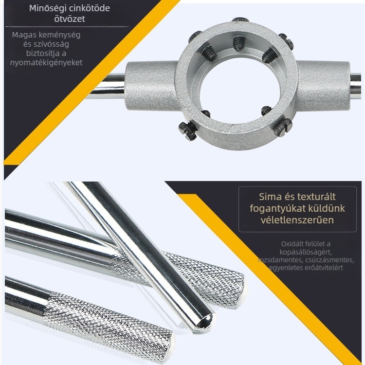 Zinc alloy die reamer wrench and die holder set, Round Tooth Reamer, M3-M22