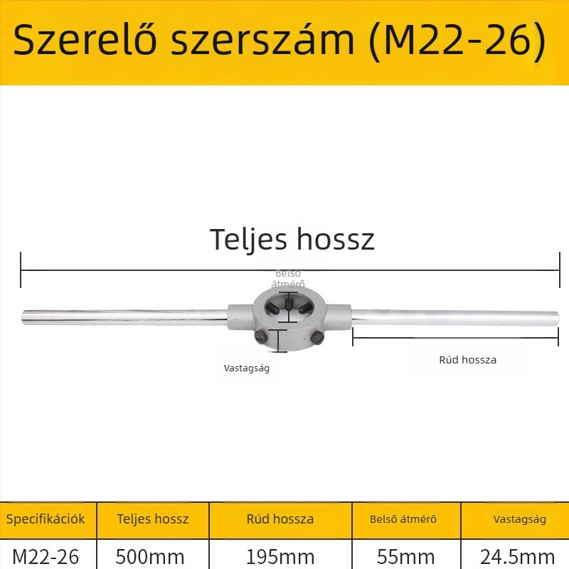 Zinc alloy die reamer wrench and die holder set, Round Tooth Reamer, M3-M22