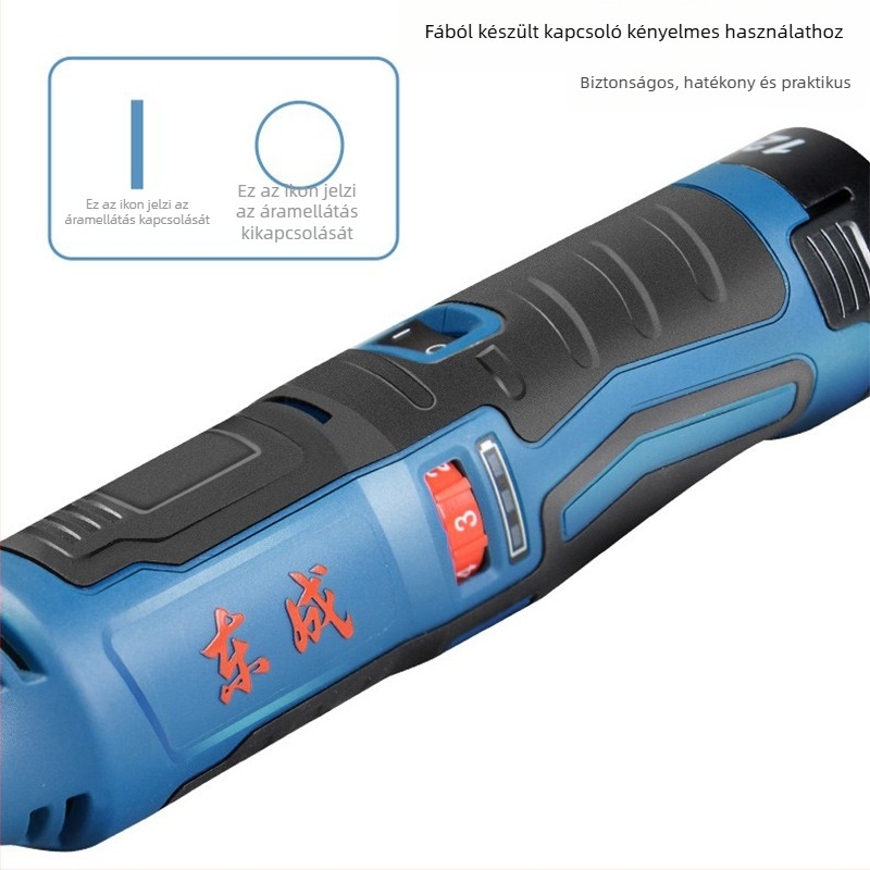 Dongcheng DCSJ10E Vezeték nélküli akkumulátoros elektromos csiszolófej, 12V, 0,41 kg