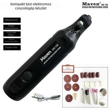 MAVEN Mini vezeték nélküli kézi elektromos csiszoló a jade gravírozásához és polírozásához – Újratölthető Li-ion akkumulátor, 5V, USB kábellel, tömeg 0.139 kg
