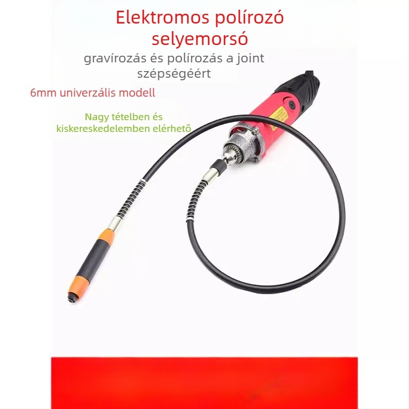 6 mm-es tokmányú, nagy fordulatszámú elektromos csiszoló gép, 220V, 1,6 m kábellel, alkalmas csiszolásra, polírozásra és fúrásra