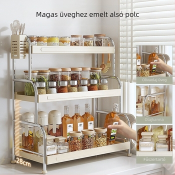 Konyhai fűszerrács – Többszintes, Többfunkciós, Szénacél, Modern minimalista stílus