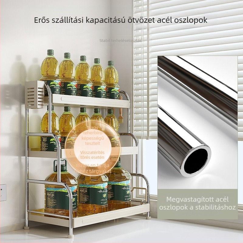 Konyhai fűszerrács – Többszintes, Többfunkciós, Szénacél, Modern minimalista stílus