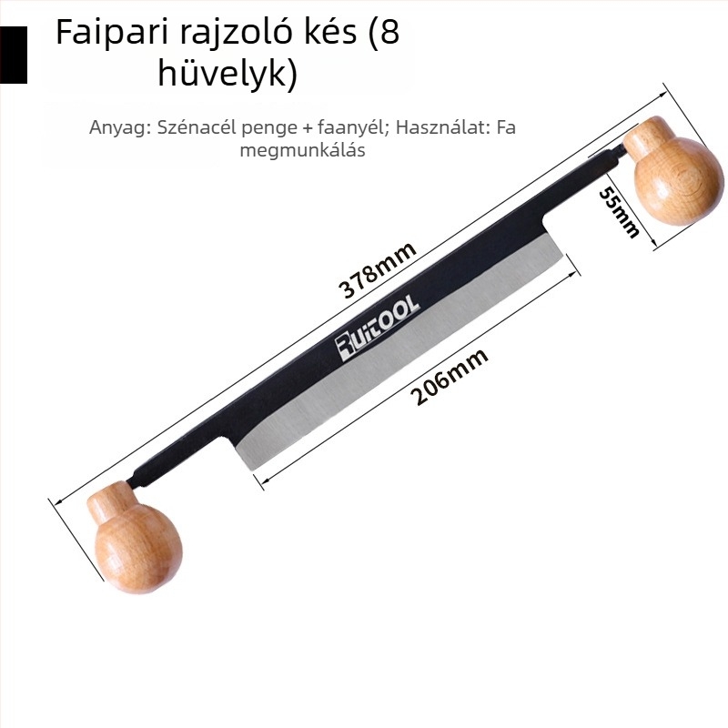RUITOOL Draw Knife, kétkezes faragókés, egyenes él, alkalmas sík planírozásra