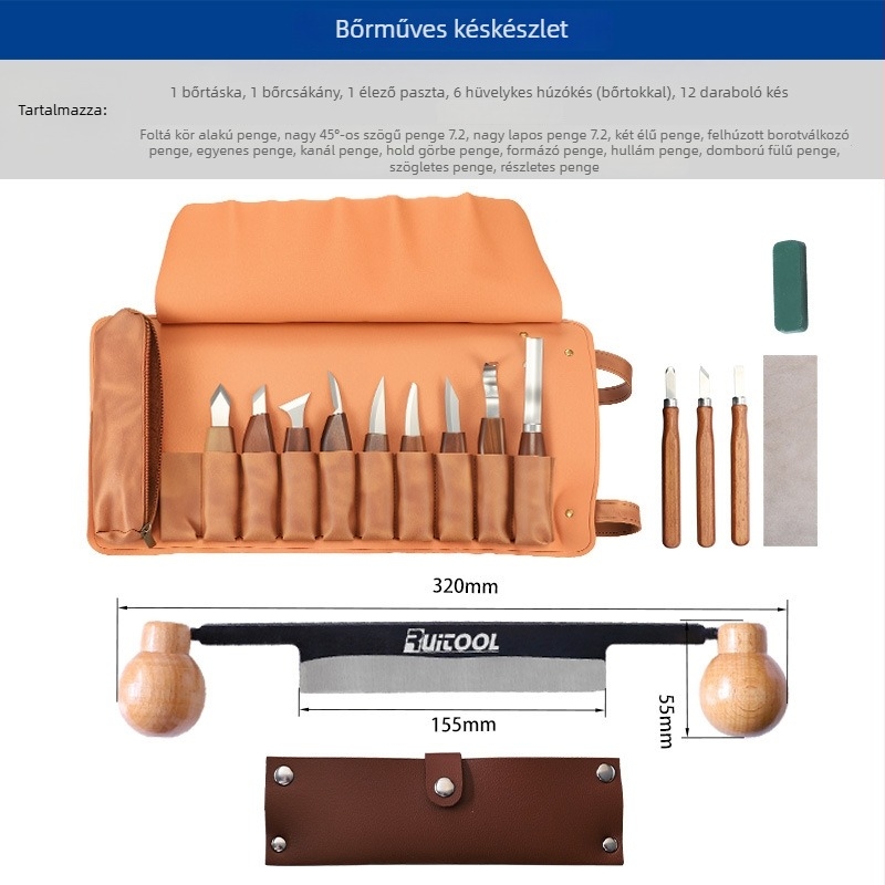 RUITOOL Draw Knife, kétkezes faragókés, egyenes él, alkalmas sík planírozásra