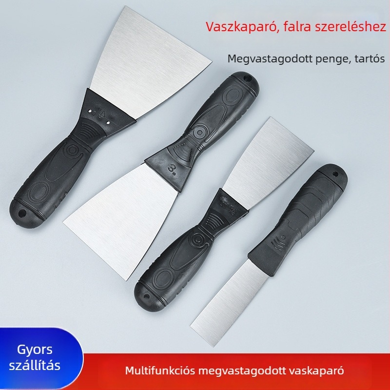 Declo glettkész, szénacél, megvastított, lapos típusú kés a falra festék leszedéséhez