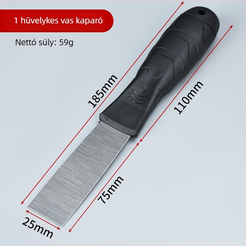 Declo glettkész, szénacél, megvastított, lapos típusú kés a falra festék leszedéséhez