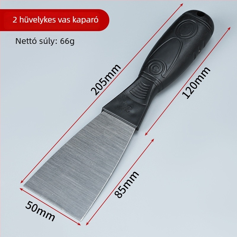Declo glettkész, szénacél, megvastított, lapos típusú kés a falra festék leszedéséhez