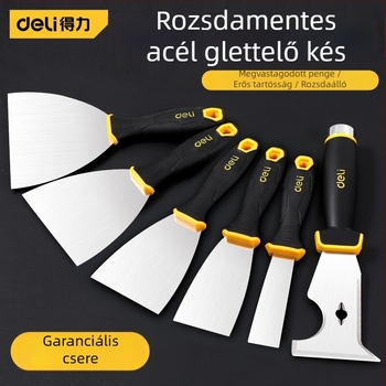 Deli rozsdamentes acél glettkés, sík pengével falik festék eltávolítására, modell DL-HD12345