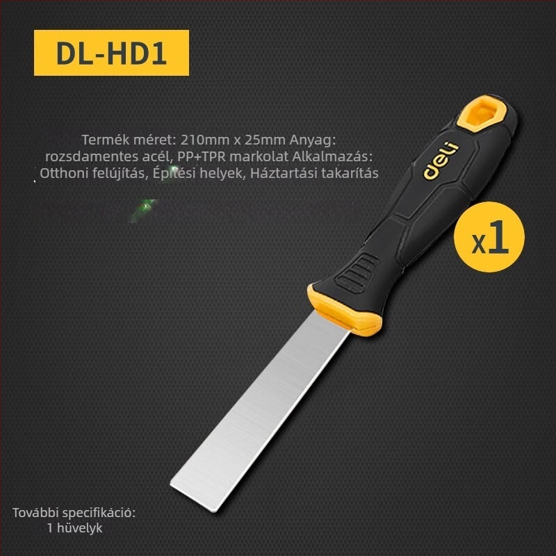 Deli rozsdamentes acél glettkés, sík pengével falik festék eltávolítására, modell DL-HD12345