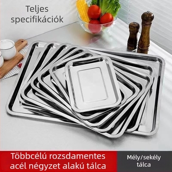 304 rozsdamentes acél négyszögletes tányér és téglalap alakú tál barbecuehoz, kereskedelmi felhasználásra
