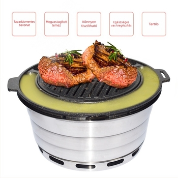 Koreai stílusú faszenes grill serpenyő, tapadásmentes, professzionális használatra, sokoldalú tojásos sütemény és barbecue tál