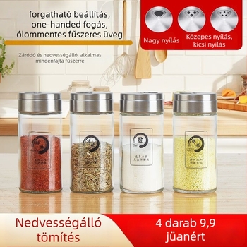 Bluespace üveges fűszerkészlet: bors, só és MSG — modern letisztult stílus, tartályok a szilárd fűszerekhez, logó nyomtatása lehetséges