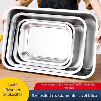 Rozsdamentes acél négyszögletes mélytál, 201-es minőség, sima felület, új kínai stílus
