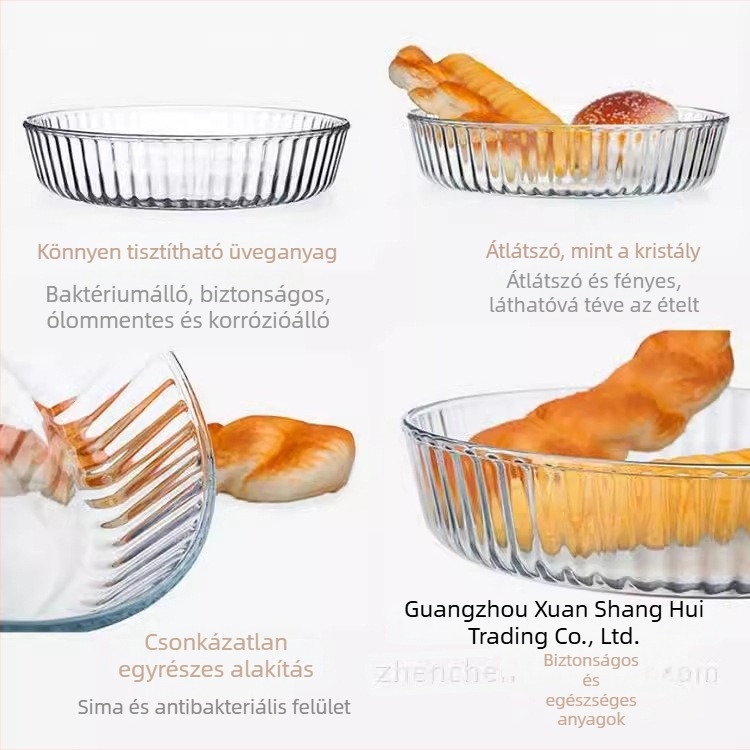 FENIX 2.1L kerek edzett üveg sütőedény – mikróbarát, új kínai stílus