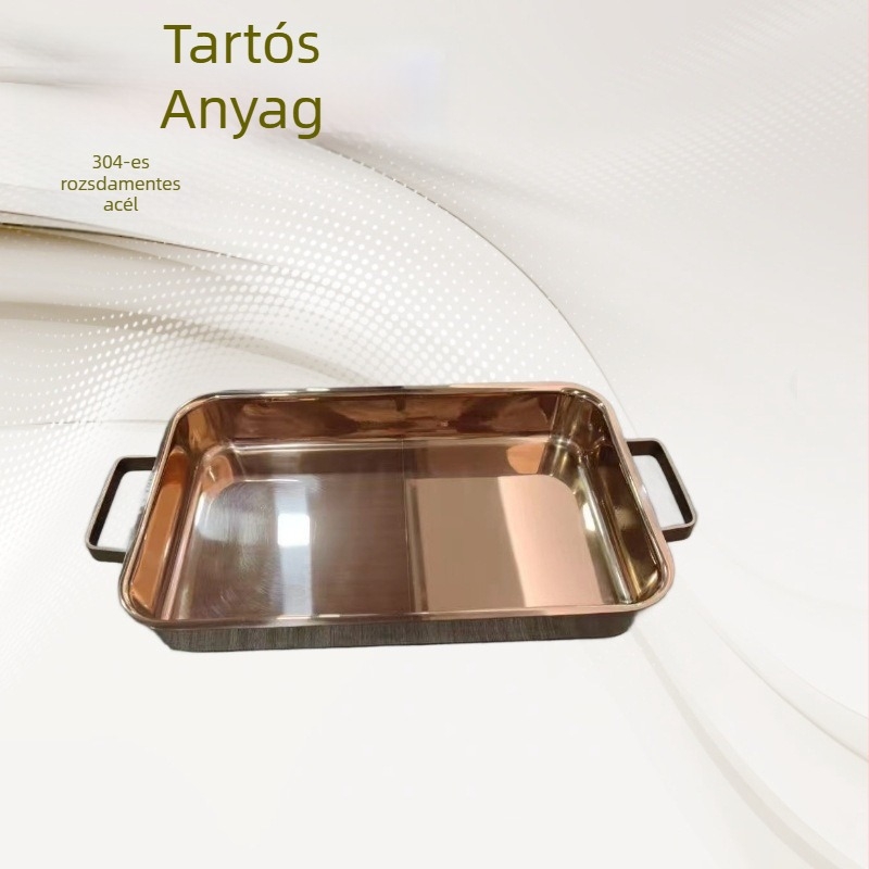 Háromrétegű acélból készült halas grillsütő lemez, élelmiszer-minőségű, extra vastag, mélyített, többfunkciós