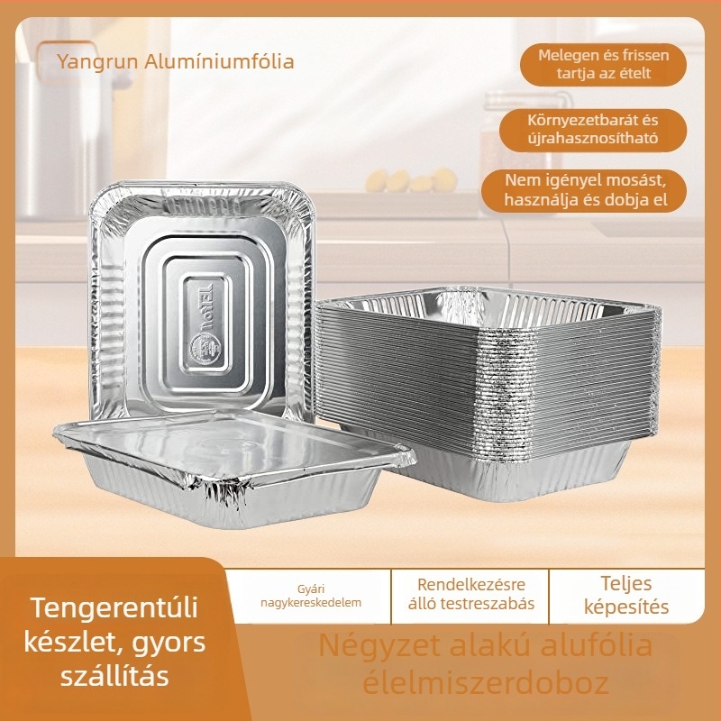 Runlai Egyszer használatos alufóliás grill tálca, 3500 ml, 9×13 hüvelyk, fél méret