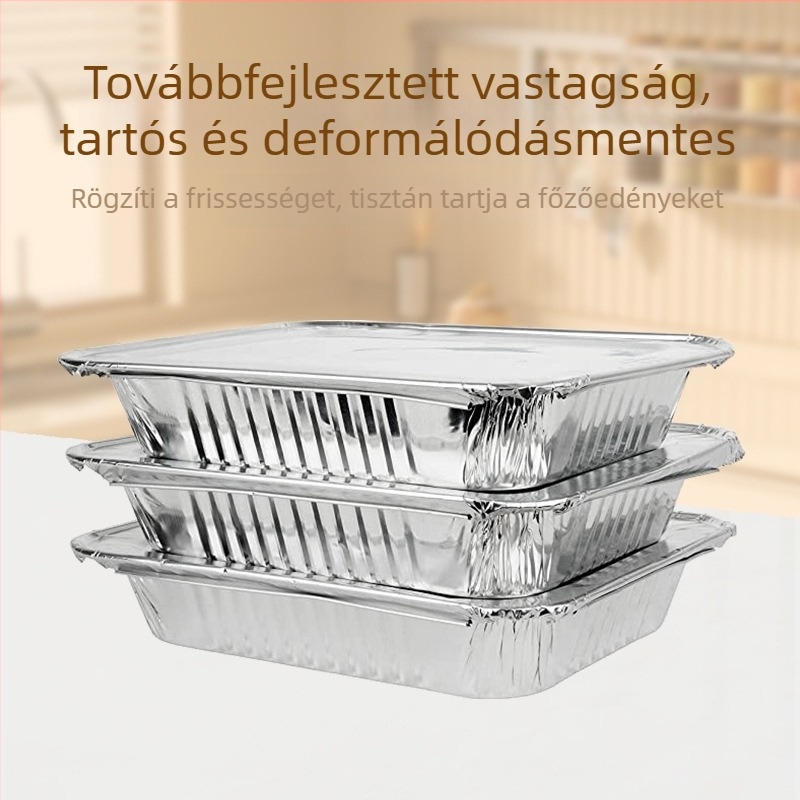 Runlai Egyszer használatos alufóliás grill tálca, 3500 ml, 9×13 hüvelyk, fél méret