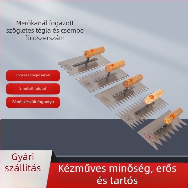 Fogazott glettvas éles fogakkal csempékhez és márványhoz