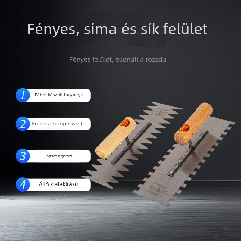 Fogazott glettvas éles fogakkal csempékhez és márványhoz