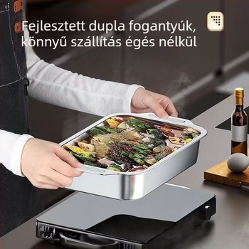Élelmiszer-minőségű 316 rozsdamentes acél halas grilllap, négyzet alakú, összecsukható, elektroforezissel felületkezelt