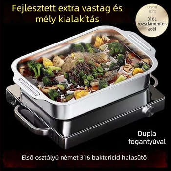 Élelmiszer-minőségű 316 rozsdamentes acél halas grilllap, négyzet alakú, összecsukható, elektroforezissel felületkezelt