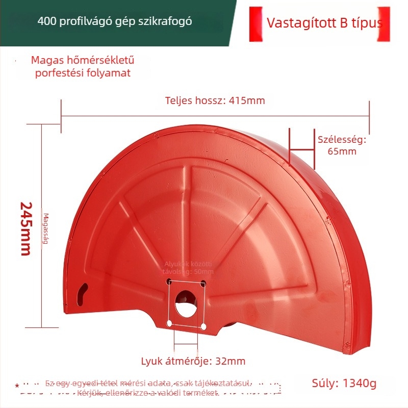 400-típusú profilvágó géphez – védő a köszörűkoronghoz, szíjvédő, szikravédő – szénacél