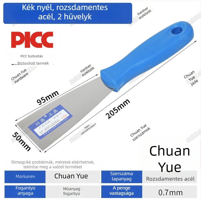Chuanyue glettvas készlet: glettvas, kaparó, kis simítókanál és tömítő eszköz