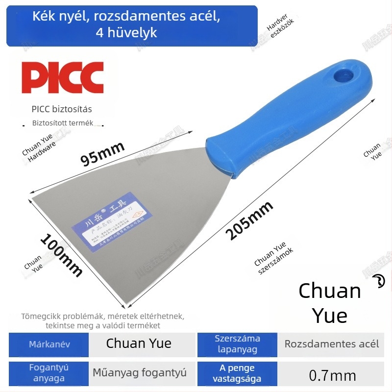 Chuanyue glettvas készlet: glettvas, kaparó, kis simítókanál és tömítő eszköz