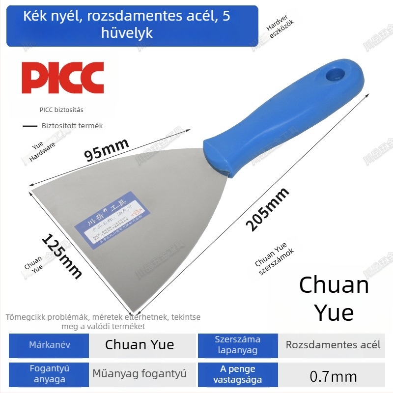 Chuanyue glettvas készlet: glettvas, kaparó, kis simítókanál és tömítő eszköz