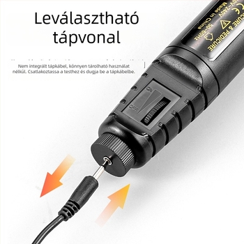 Mini toll formájú elektromos csiszoló polírozáshoz és gravírozáshoz, újratölthető lítium akkumulátor, 5V, háromfokozatú sebesség