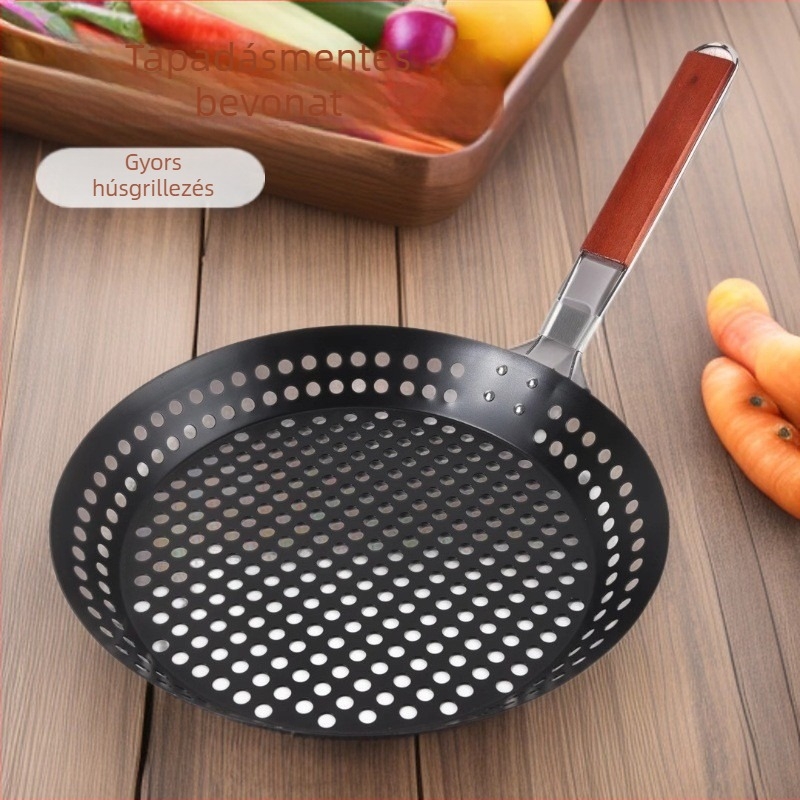 Kör alakú összecsukható grillsütő BBQ, szénacél, nyomtatás és porfestés, 587 g