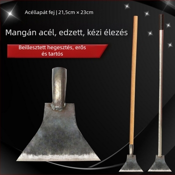Fallapát fából készült nyéllel, hosszított, nehéz pengével mangán acélból, otthoni dekorációhoz