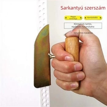Vastagfa nyelű sarokkaparó – diatomit vakolat készítéséhez, belső és külső sarkokra, gitt kaparására és festésre