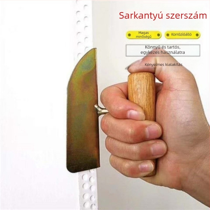 Vastagfa nyelű sarokkaparó – diatomit vakolat készítéséhez, belső és külső sarkokra, gitt kaparására és festésre