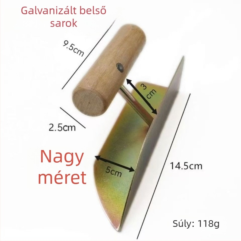 Vastagfa nyelű sarokkaparó – diatomit vakolat készítéséhez, belső és külső sarkokra, gitt kaparására és festésre