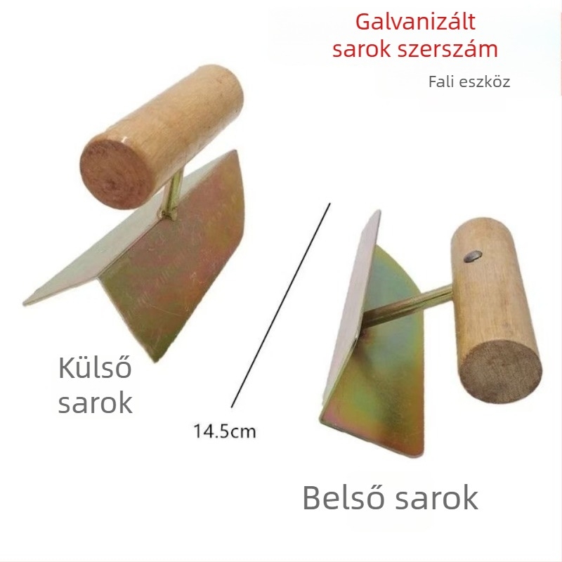 Vastagfa nyelű sarokkaparó – diatomit vakolat készítéséhez, belső és külső sarkokra, gitt kaparására és festésre