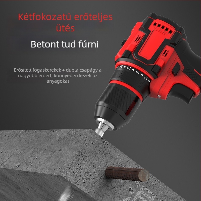 Guofan Brushless vezeték nélküli fúró‑csavarozó, Li‑ion 18–21V, pisztolymarkolat, állandó sebesség, csavarozáshoz és fém- vagy betonfúráshoz