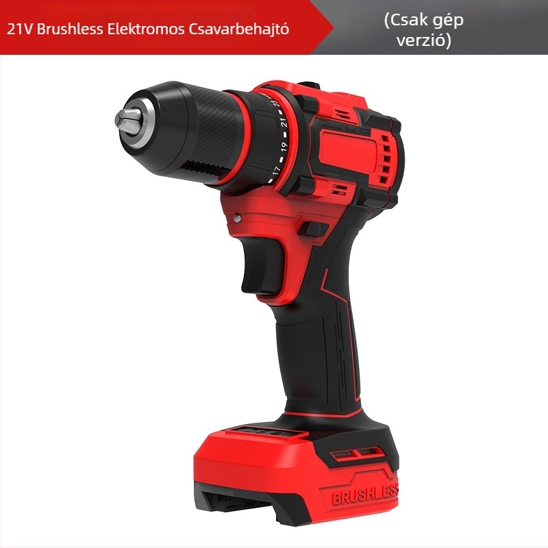 Guofan Brushless vezeték nélküli fúró‑csavarozó, Li‑ion 18–21V, pisztolymarkolat, állandó sebesség, csavarozáshoz és fém- vagy betonfúráshoz