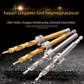 Fából készült lépéses fúró hexagonális nyéllel, 9 mm és 9,5 mm átmérőkkel, hosszított kivitel, 118° külső él