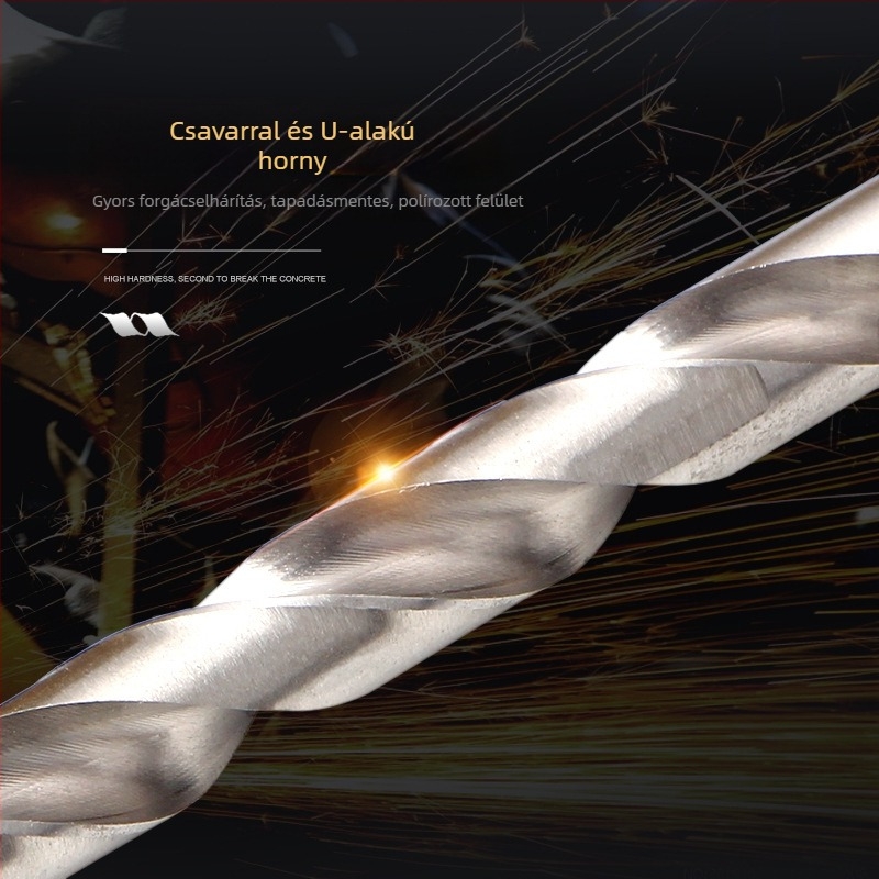 Fából készült lépéses fúró hexagonális nyéllel, 9 mm és 9,5 mm átmérőkkel, hosszított kivitel, 118° külső él