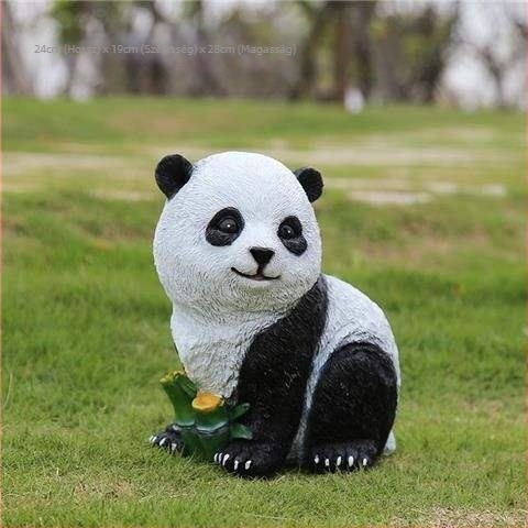 He cheng Kültéri Panda Kertszobor - Gravírozott, Egyszerű és Modern Stílusú, Gyepre és Udvarra, Ideális Üzleti Ajándék