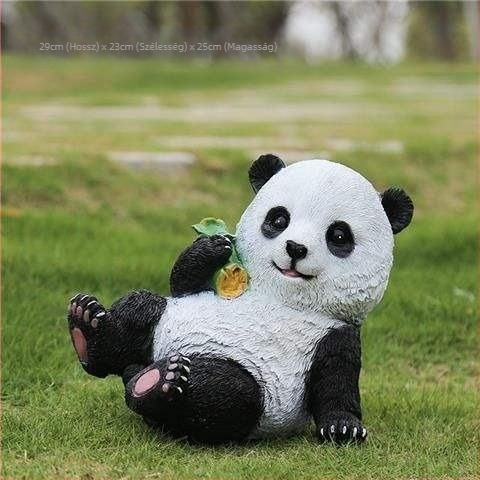 He cheng Kültéri Panda Kertszobor - Gravírozott, Egyszerű és Modern Stílusú, Gyepre és Udvarra, Ideális Üzleti Ajándék