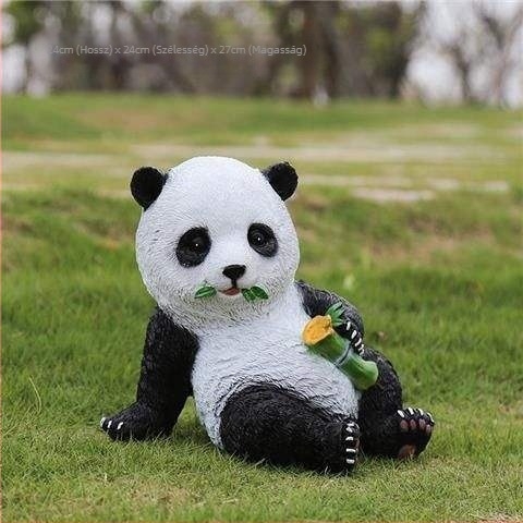 He cheng Kültéri Panda Kertszobor - Gravírozott, Egyszerű és Modern Stílusú, Gyepre és Udvarra, Ideális Üzleti Ajándék