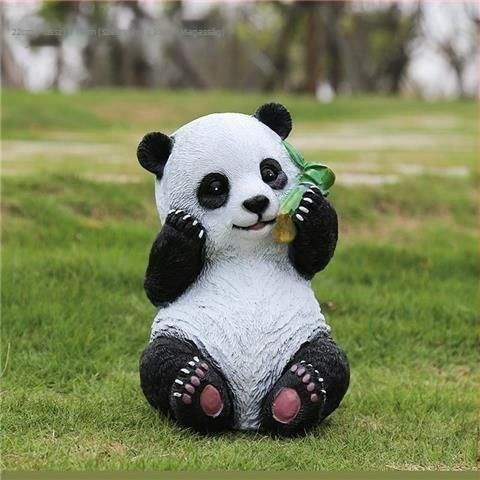 He cheng Kültéri Panda Kertszobor - Gravírozott, Egyszerű és Modern Stílusú, Gyepre és Udvarra, Ideális Üzleti Ajándék