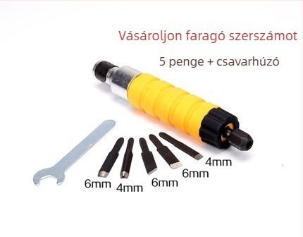 Dongrun elektromos fakivágó/faragó eszköz, 750 W, löket 1 mm, AC tápegység, Ø szár 4–6 mm
