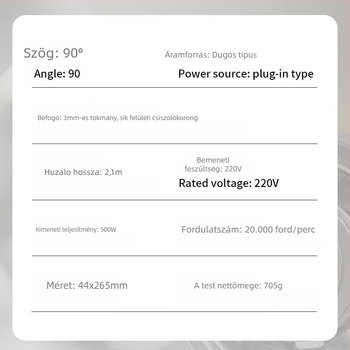 Állítható sebességű kézi elektromos csempevarró csiszoló- és gravírozó készülék, 90°-os fej, kompakt kialakítás, hálózati tápellátás 110–220V
