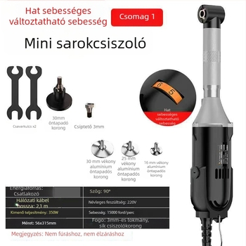 WANSHENG 90 fokos szögcsiszoló gravírozáshoz és polírozáshoz, hatfokozat sebességszabályozás, hálózati tápegység, 110–240V