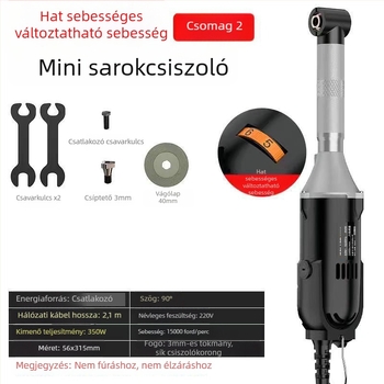 WANSHENG 90 fokos szögcsiszoló gravírozáshoz és polírozáshoz, hatfokozat sebességszabályozás, hálózati tápegység, 110–240V